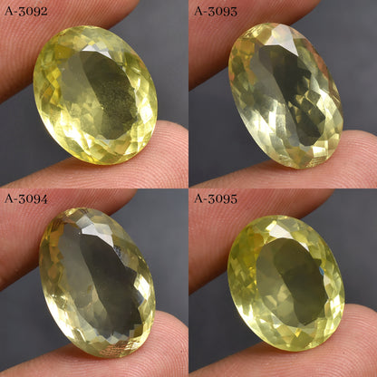 Natural Faceted Lemon Quartz Crystals – Oval Shaped Gemstone for Custom Rings