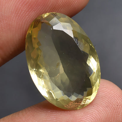 Natural Faceted Lemon Quartz Crystals – Oval Shaped Gemstone for Custom Rings