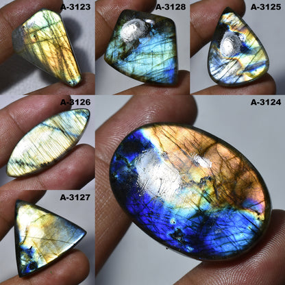Multi Flashy Labradorite Oval Cabochon – Natural Loose Gemstone for Jewelry Making, Wholesale