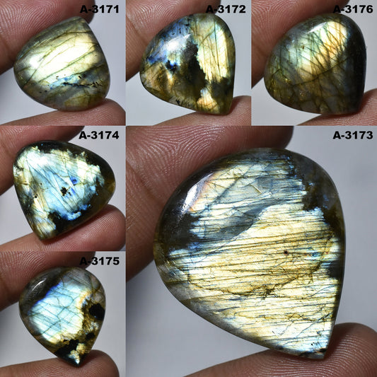 Labradorite Cabochon - Pearl Shape Loose Gemstone