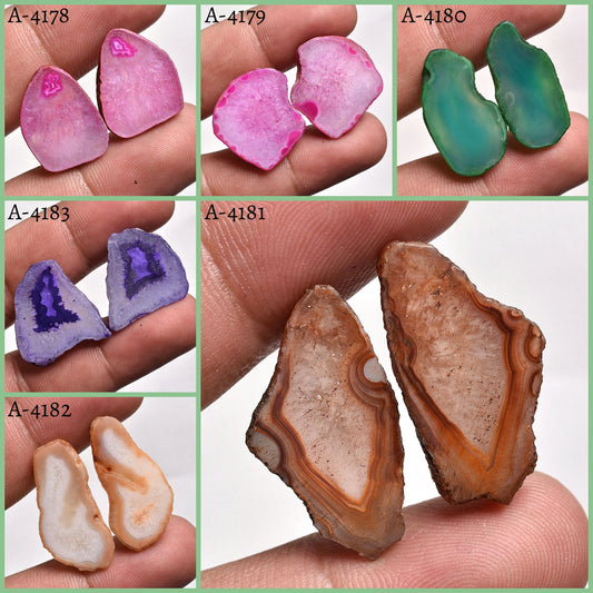 Solar Quartz Earrings Gemstone Pairs – Fancy & Stalactite Slice Cabochons