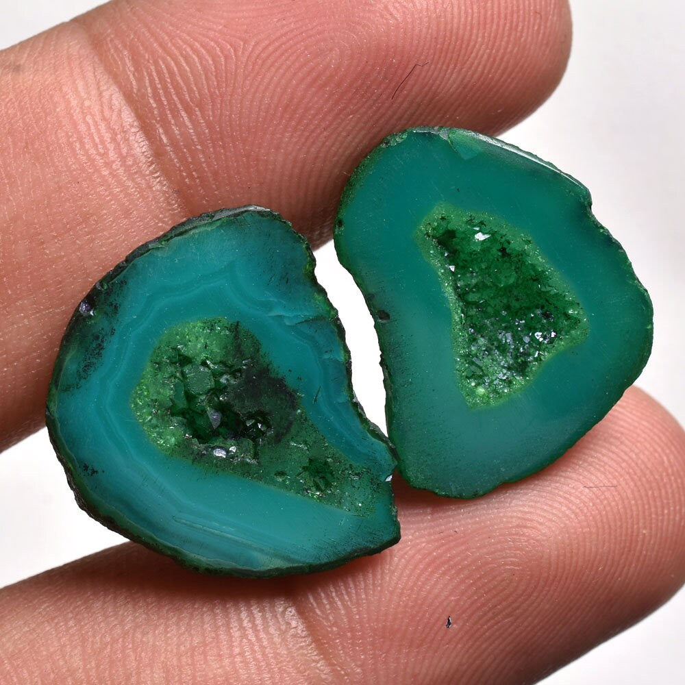 Wholesale Solar Quartz Slice Pairs, Multi-Color Druzy Sets