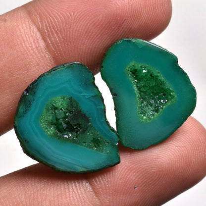 Wholesale Solar Quartz Slice Pairs, Multi-Color Druzy Sets