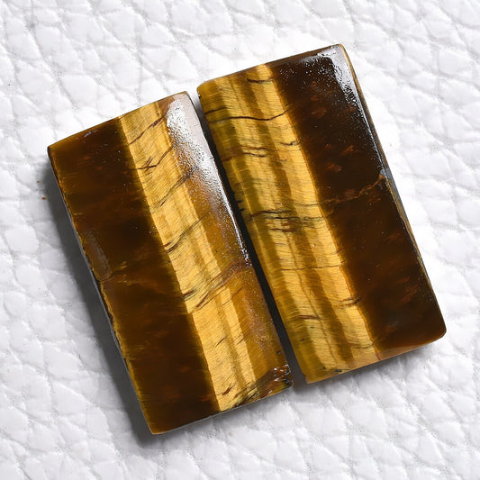 Mix Shape Tiger Eye Gemstone Pair - Natural Tiger Eye Cabochons