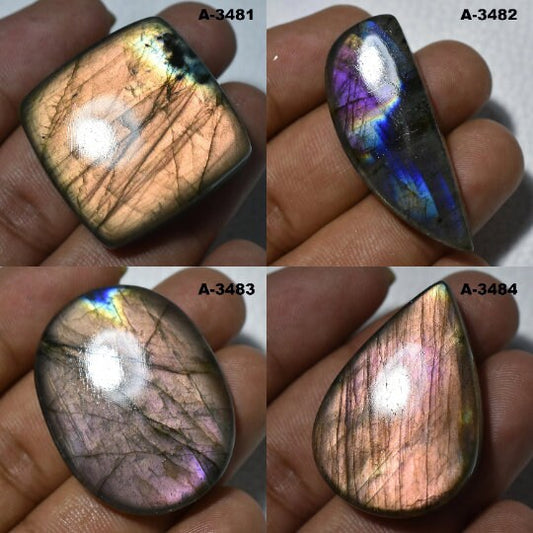 Multi Fire Labradorite Cabochon - Natural Crystal Gemstone for Jewelry Making