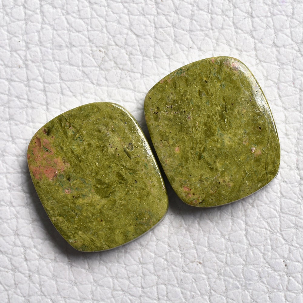 100% Natural Matching Unakite Pair - Wholesale Mix Shape Green Crystal