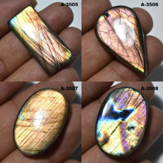 Natural Yellow Fire Labradorite Cabochon – Stunning Loose Labradorite Gemstone for Jewelry & Pendants