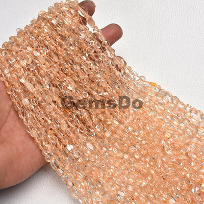 Natural Citrine Crystal Nugget Beads-Wholesale Tiny Gemstone Strands