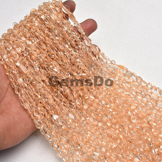 Natural Citrine Crystal Nugget Beads-Wholesale Tiny Gemstone Strands