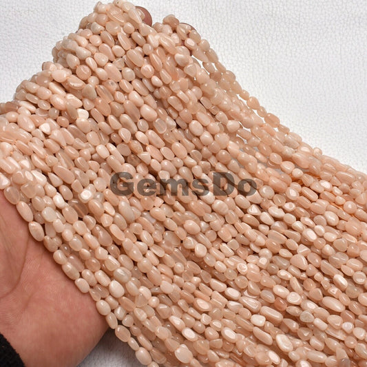 Wholesale Peach Moonstone Nugget Beads, Attractive Tumble Beads, 46 Carat