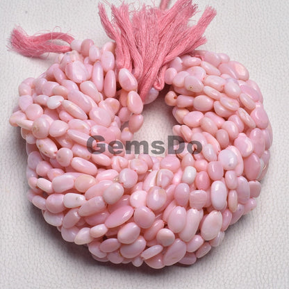 Wholesale Pink Opal Tumble Beads, Nugget Gemstone 12 Inch Strand 8x12.5x13mm