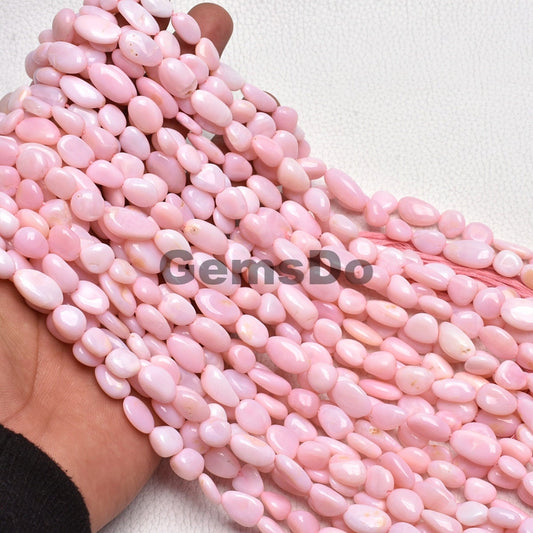 Wholesale Pink Opal Tumble Beads, Nugget Gemstone 12 Inch Strand 8x12.5x13mm