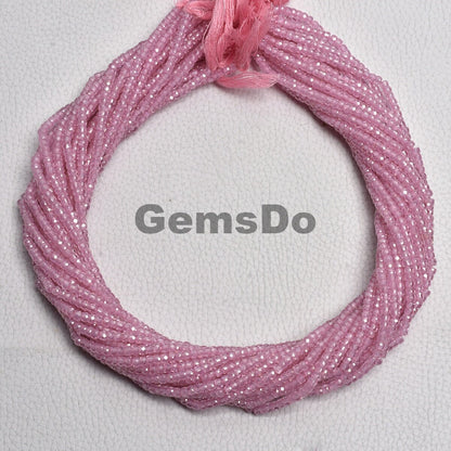 Sparkling Pink Cubic Zirconia Beads | 3mm Faceted Rondelle Strand | Wholesale Jewelry Supplies
