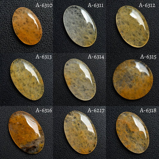 Oval Shape Orange Jade Cabochon - Smooth Gemstone Loose Wholesale Crystal