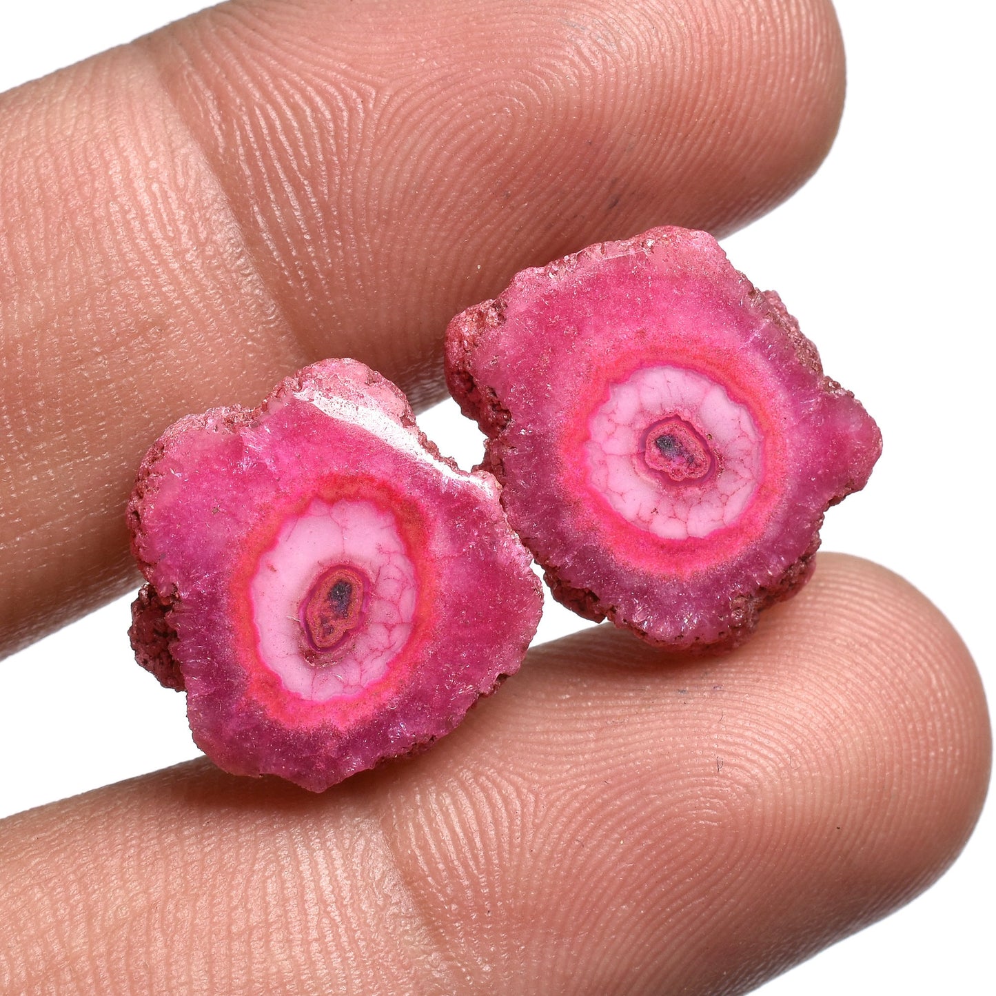 Solar Quartz Pair -  Solar Druzy Stalactite Slice Gemstones for Earrings