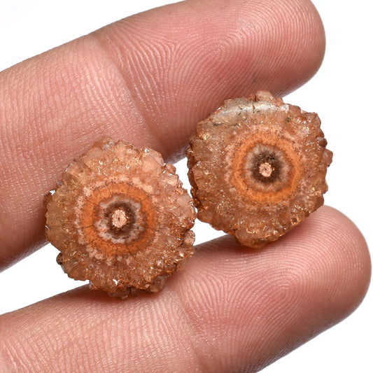 Solar Quartz Pair -  Solar Druzy Stalactite Slice Gemstones for Earrings