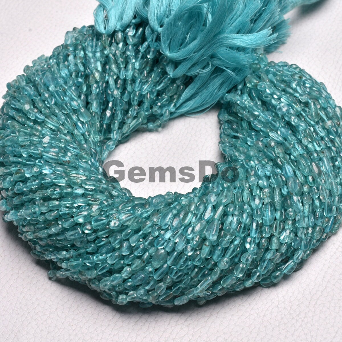 Sky Blue Apatite Nugget Smooth Stones, Wholesale Gemstone Beads Strand