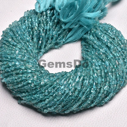 Sky Blue Apatite Nugget Smooth Stones, Wholesale Gemstone Beads Strand