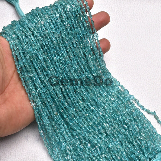 Sky Blue Apatite Nugget Smooth Stones, Wholesale Gemstone Beads Strand