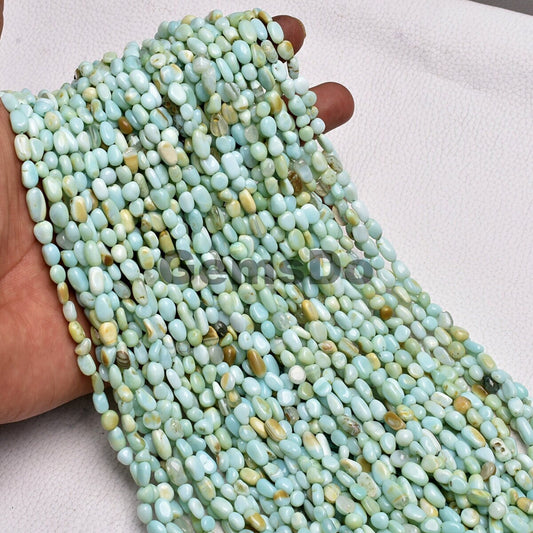 Peruvian Opal Nugget Beads 12-Inch Strand, Blue Opal Plain Tiny Gemstone