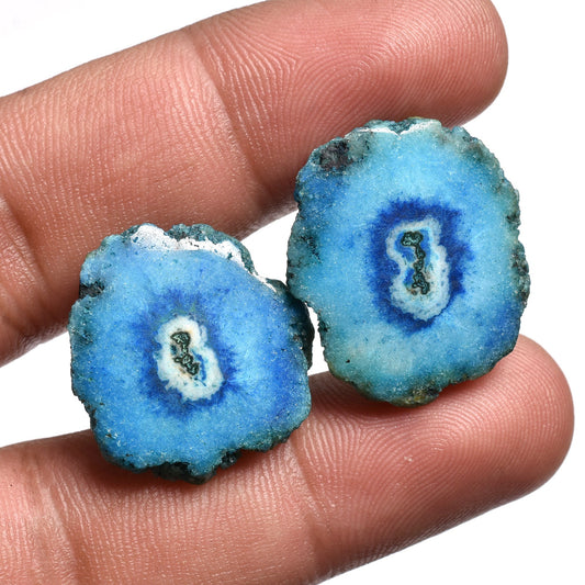 Solar Quartz Slice Fancy Earrings Pair - Loose Gemstone Pair For Making Earrings