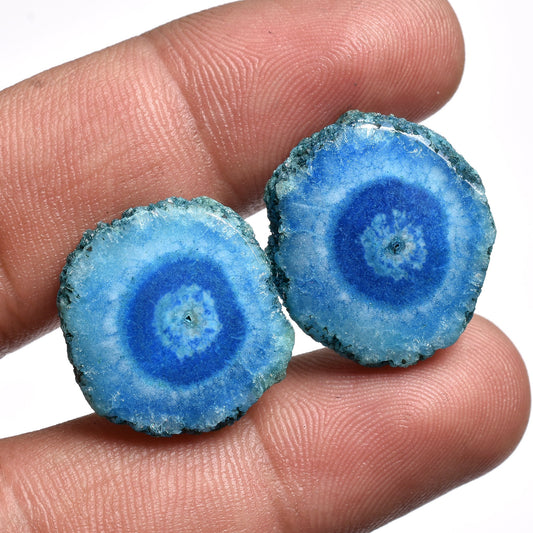 Colorful Solar Quartz Earrings - Fancy Shape Stalactite Slice for DIY & Designer Jewelry