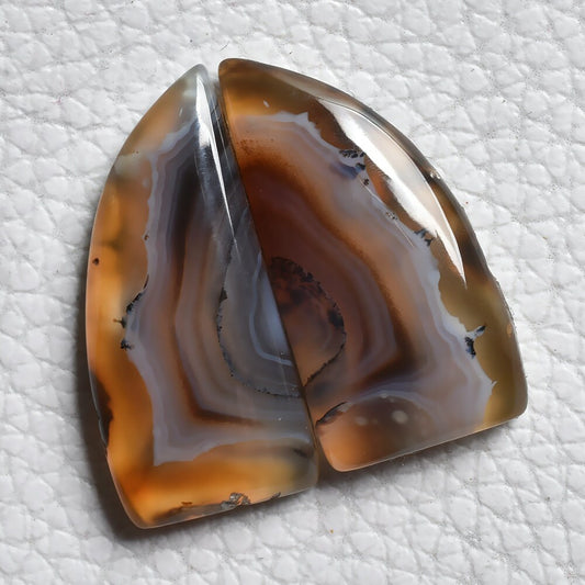 Montana Agate Pair - Natural Matching Cabochons, Agate Gemstone Pair, Stone Earring Set, Perfect for Earring Jewelry Making, Gemstone Gift