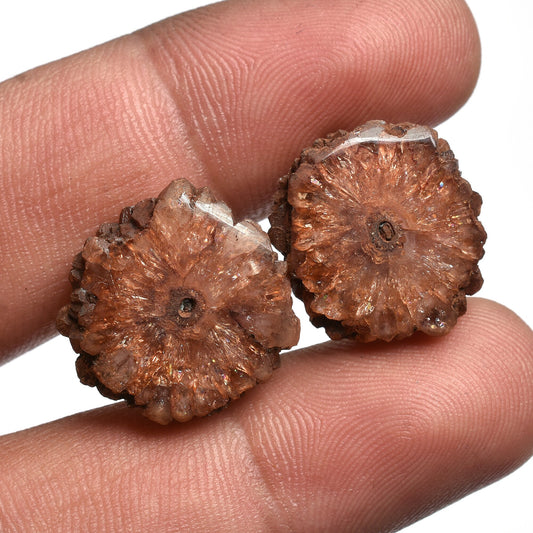 Exquisite! Brown Solar Quartz Fancy Shape Earrings Pair - Unique Loose Gemstone