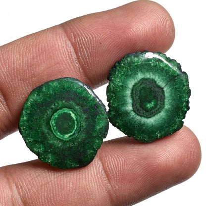 Designer Solar Quartz Earring Pair – Colorful Solar Agate Gemstone Stalactite Slice Fancy Pair