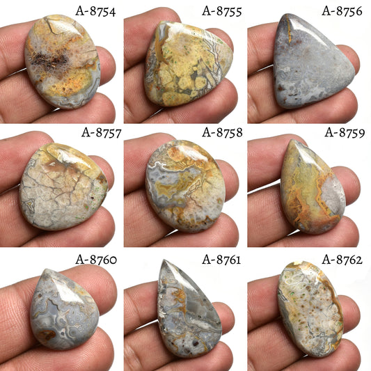 Natural Mexican Crazy Lace Agate Cabochon - Mixed Shape Designer Gemstone