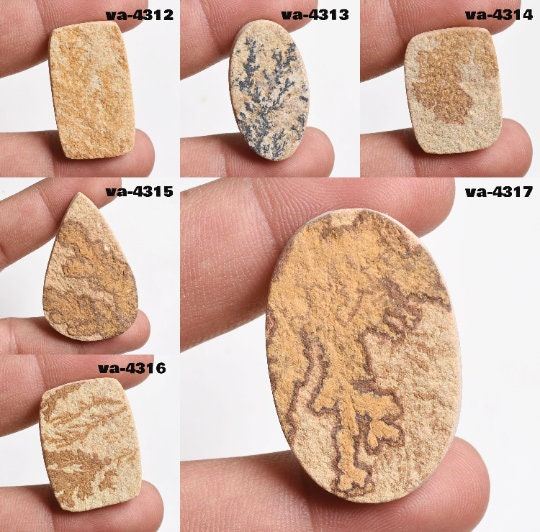 Psilomelane Dendrite Cabochon - Natural Brown Gemstone in Mix Shape
