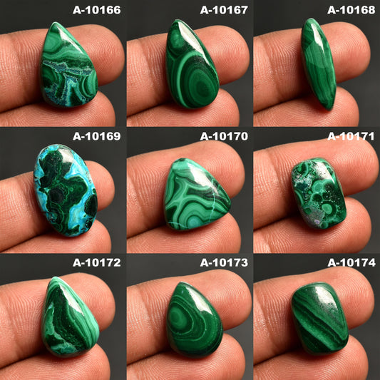 Green Malachite Azurite Smooth Gemstone - Designer Healing Crystal for Gifts