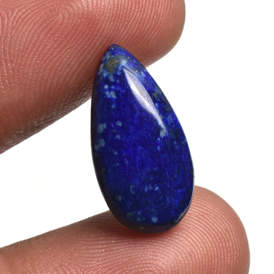 Natural Lapis Lazuli Cabochon, Pear Shaped Smooth Flat Back Pendant Making Gemstone