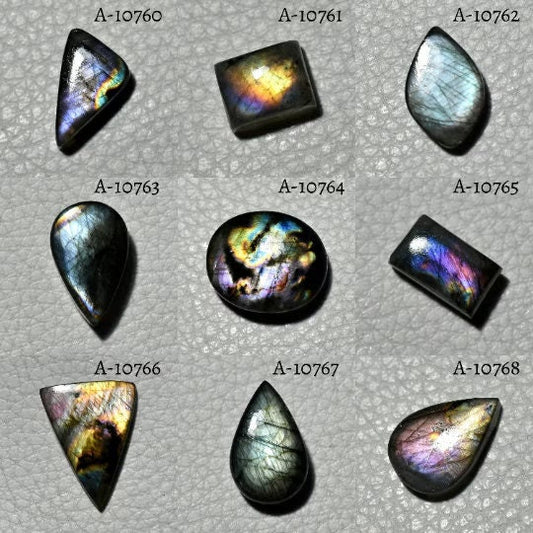 Natural Purple Fire Labradorite Gemstone Cabochon, Pear Shape - Hand Polished Wholesale