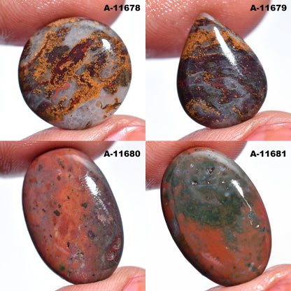 Rare! Attractive Bloodstone Cabochon, 100% Natural Bloodstone, Mix Shape Bloodstone.