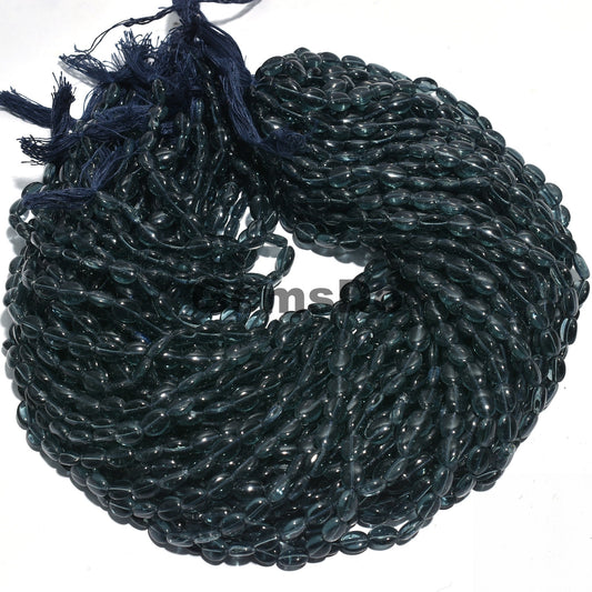 Iolite Hydro Quartz Beads - Smooth Oval Gemstone Strand, 64 Carat