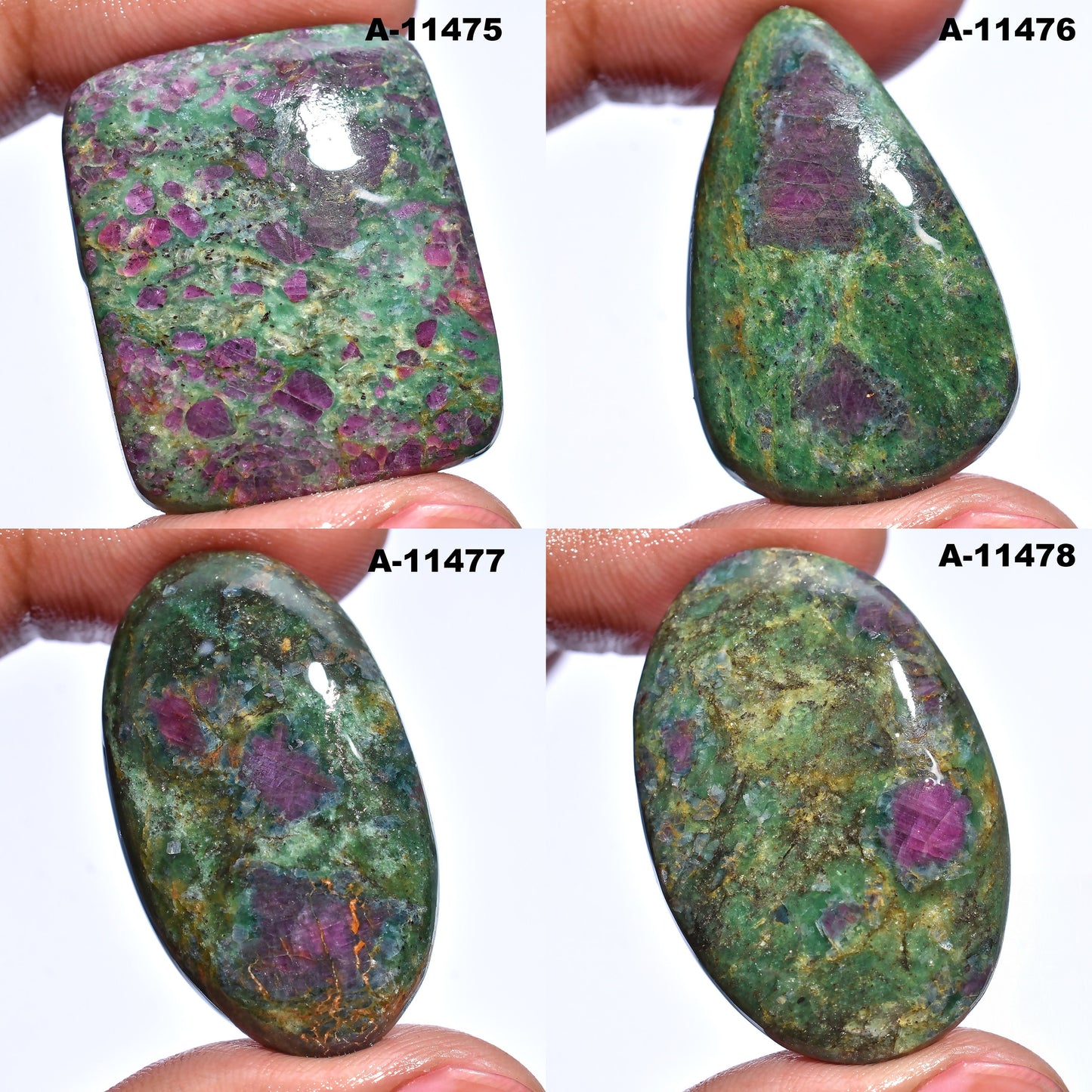 Rare Ruby Fuchsite cabochon, Natural Ruby Fuchsite Gemstone Cabochons, Loose Ruby Fuchsite, Wholesale Ruby Fuchsite Cabochons