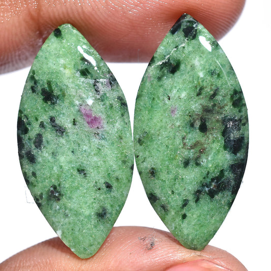 Top Quality Ruby Zoisite Loose Gemstone Set - 100% Natural Fancy Cabochons for DIY Earrings