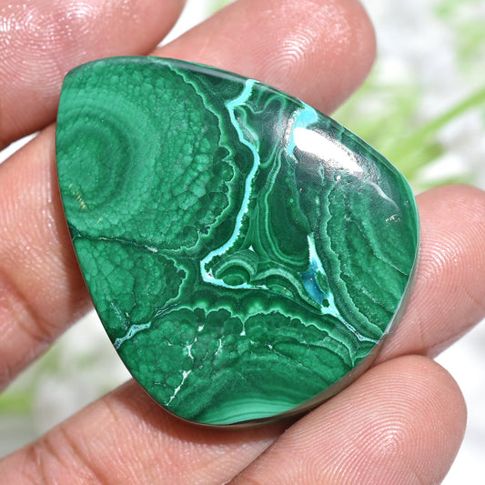 High Quality Pear Malachite Gemstone Cabochon - Green Malachite Stone for Custom Jewelry
