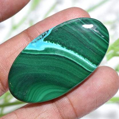 AAA Quality Natural Green Malachite Loose Gemstone - Oval Cabochon