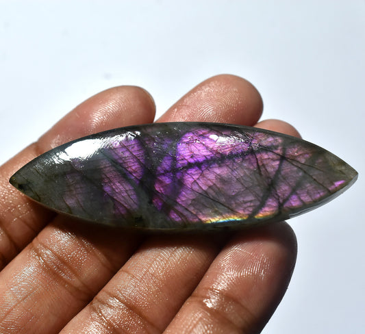 Purple Fire Labradorite Marquise Shape Cabochon - Big Size with Purple Flash, Magical Labradorite Stone