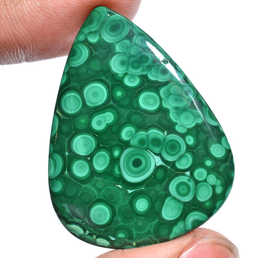 Natural Malachite Cabochon - AAA Quality Flat Back Gemstone for Jewelry