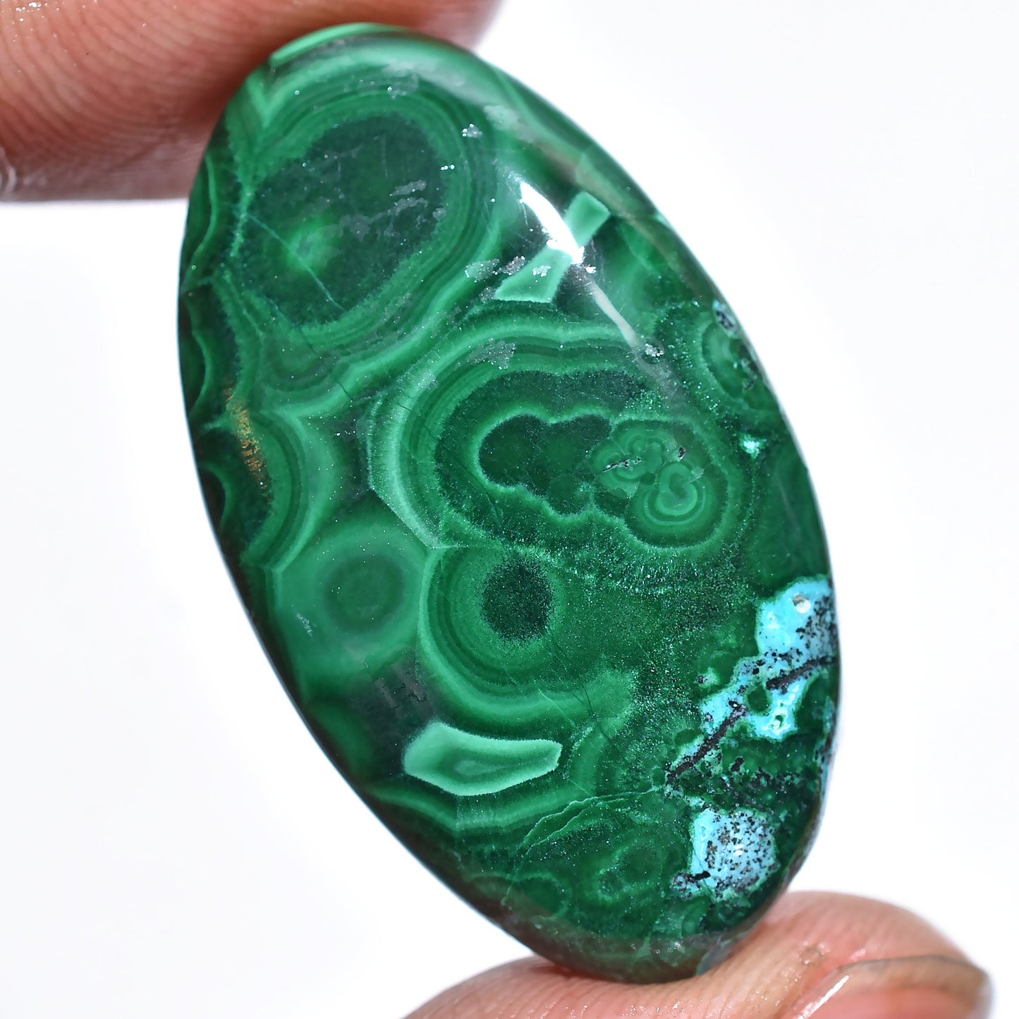 Oval Malachite Cabochon - 100% Natural Deep Green Loose Gemstone for Jewelry | Wholesale Malachite for Pendants"