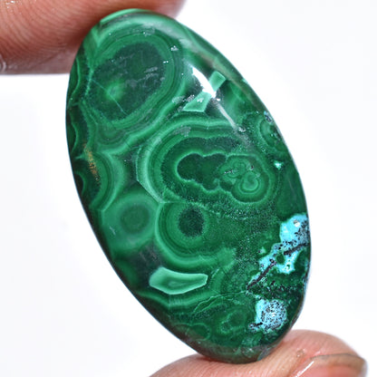 Oval Malachite Cabochon - 100% Natural Deep Green Loose Gemstone for Jewelry | Wholesale Malachite for Pendants"