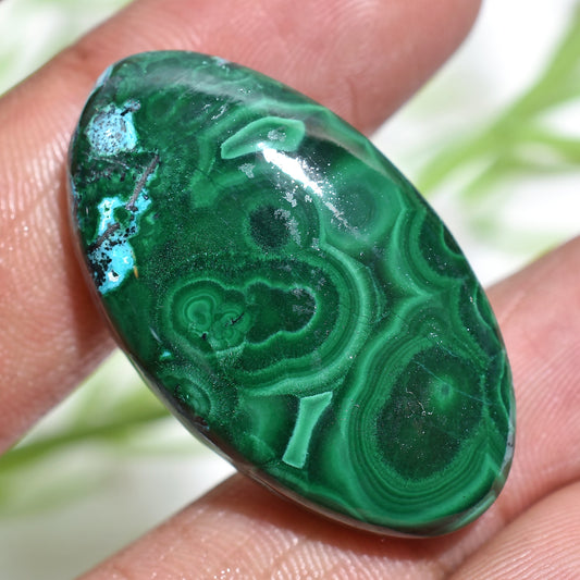 Oval Malachite Cabochon - 100% Natural Deep Green Loose Gemstone for Jewelry | Wholesale Malachite for Pendants"