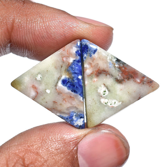 Sodalite Rectangle Loose Pair – Matched Fancy Cabochons for Earrings & Jewelry