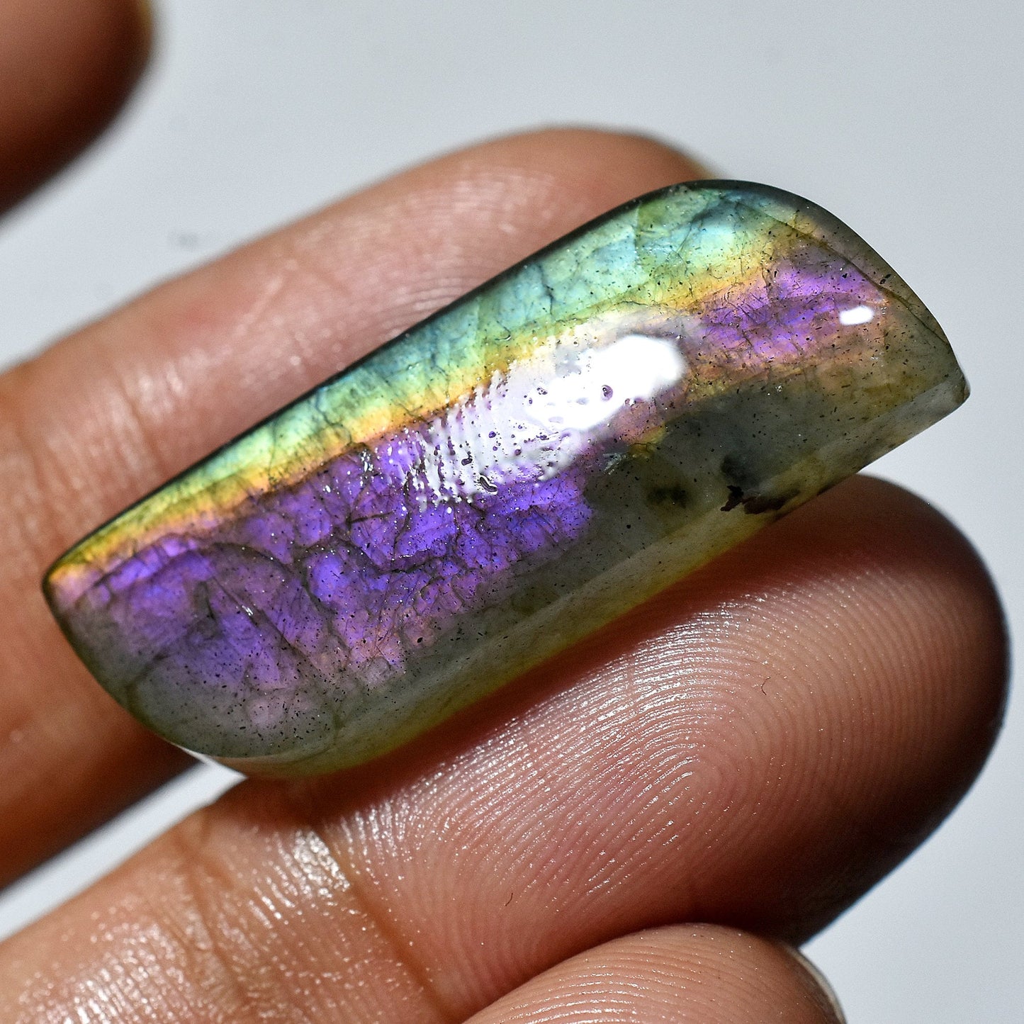 Flashy Purple Fire Labradorite Cabochon – Mixed Shape Smooth Polished Crystals