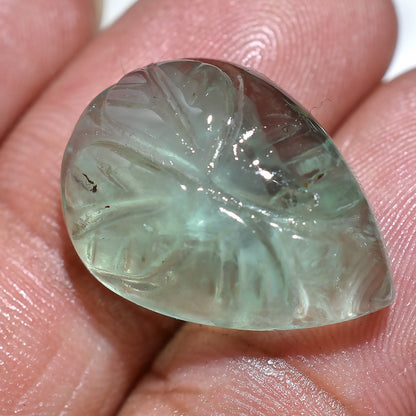 Amazing Green Fluorite Gemstone – Hand-Carved Pear Shape Cabochons forLoose Pendants