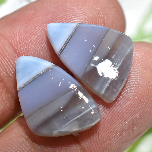 Natural Owyhee Blue Opal Fancy Pair – Perfect Earring Cabochons
