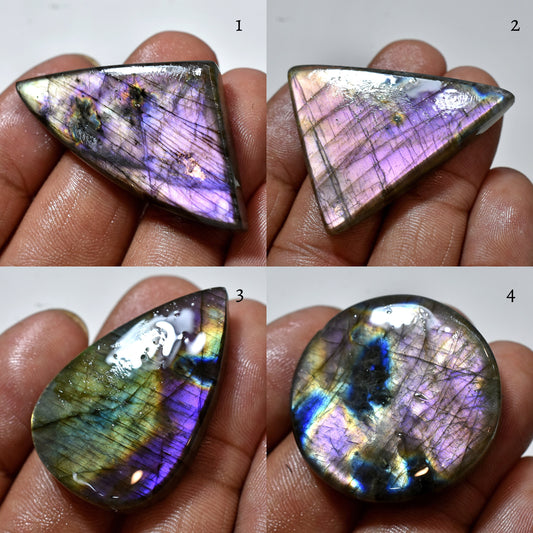 Flashy Purple Fire Labradorite Cabochon – Unique Gemstone for Jewelry Making